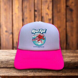 Kool Aid Sharkleberry Fin Unisex Trucker Hat Pink Snapback 90s Nostalgic Drink